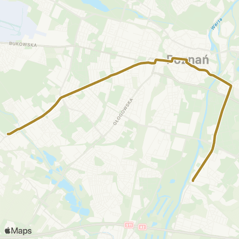 ZTM Poznań Starołęka PKM - Junikowo|Junikowo - Starołęka PKM map