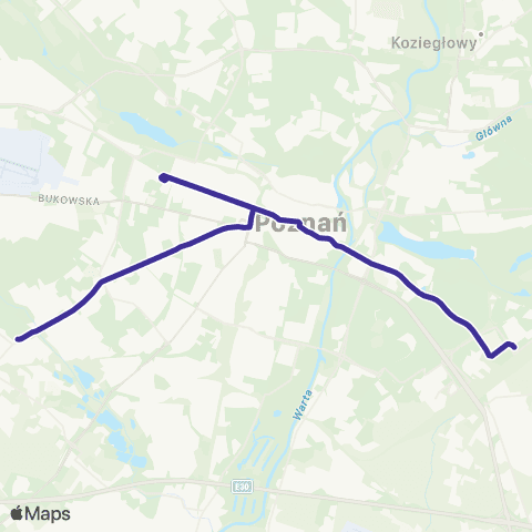 ZTM Poznań Franowo - Os. Sobieskiego|Os. Sobieskiego - Franowo map