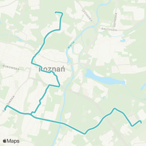 ZTM Poznań Dębiec PKM - Połabska|Połabska - Dębiec PKM map