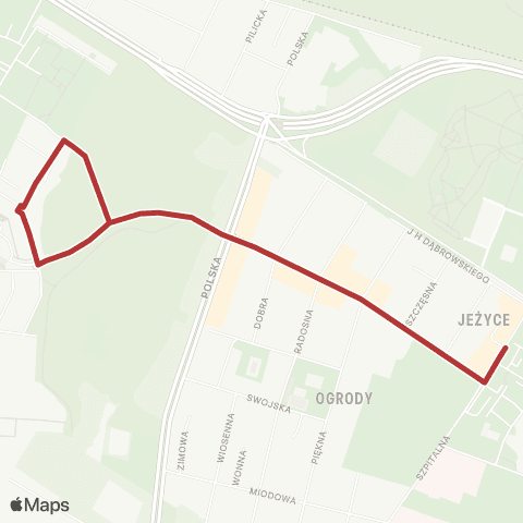 ZTM Poznań Ogrody - Ogrody map