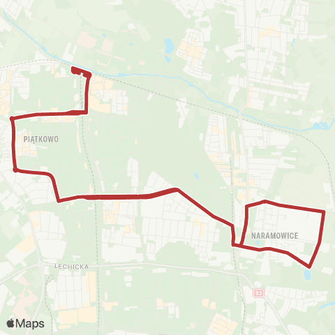 ZTM Poznań Os. Sobieskiego - Os. Sobieskiego map