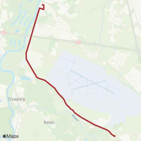 ZTM Poznań Sypniewo - Starołęka PKM|Starołęka PKM - Sypniewo map
