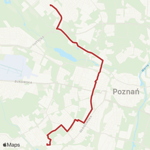 ZTM Poznań Puszkina - Kacza|Kacza - Puszkina map