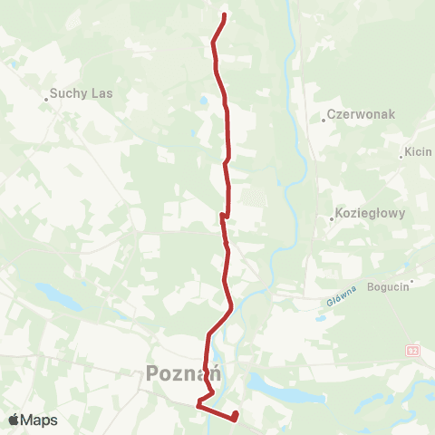 ZTM Poznań Radojewo - Rondo Rataje|Radojewo - Rondo Rataje|Rondo Rataje - Radojewo map