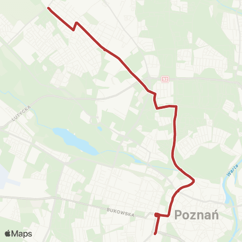 ZTM Poznań Strzeszyn PKM - Poznań Główny|Poznań Główny - Strzeszyn PKM map