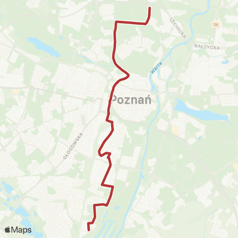 ZTM Poznań Os. Wichrowe Wzgórze - Os. Dębina|Os. Dębina - Os. Wichrowe Wzgórze map