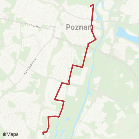 ZTM Poznań Garbary PKM - Os. Dębina|Os. Dębina - Garbary PKM map