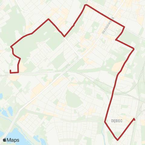 ZTM Poznań Dębiec PKM - Kacza|Kacza - Dębiec PKM map