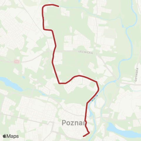ZTM Poznań AWF - Os. Sobieskiego|Os. Sobieskiego - AWF map