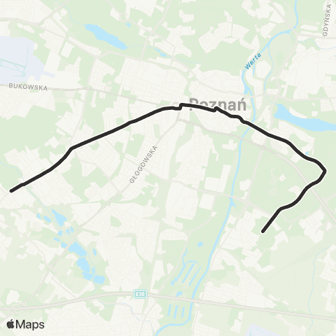 ZTM Poznań Unii Lubelskiej - Os. Sobieskiego|Os. Sobieskiego - Unii Lubelskiej map