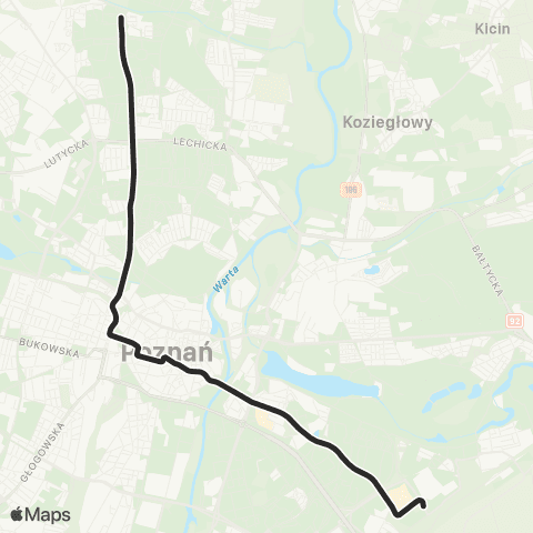 ZTM Poznań Franowo - Os. Sobieskiego|Os. Sobieskiego - Franowo map