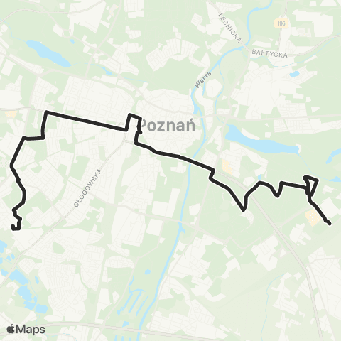 ZTM Poznań Szwajcarska Szpital - Kacza|Kacza - Szwajcarska Szpital map