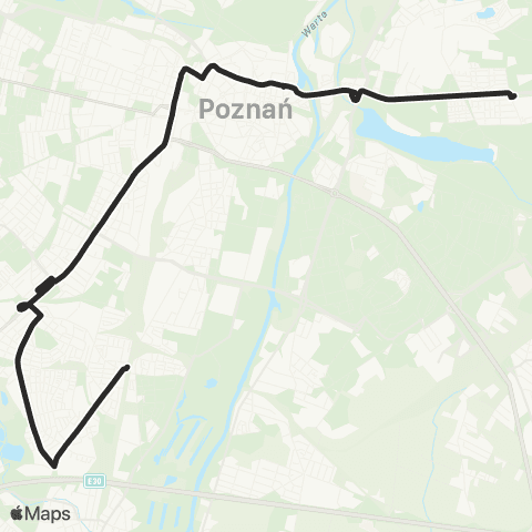 ZTM Poznań Dębiec PKM - Mogileńska|Mogileńska - Dębiec PKM map