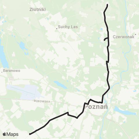 ZTM Poznań Junikowo - Radojewo|Radojewo - Junikowo map