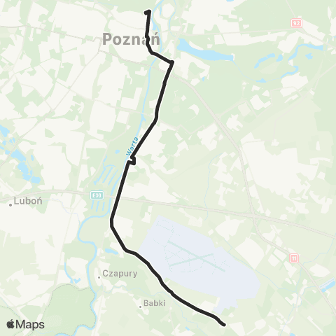 ZTM Poznań Sypniewo - Garbary PKM|Garbary PKM - Sypniewo map