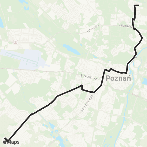 ZTM Poznań Junikowo PKM - Boranta|Boranta - Junikowo PKM map