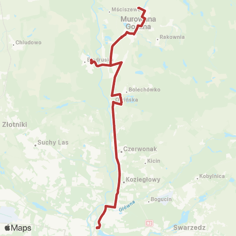 ZTM Poznań Rondo Śródka - Przebędowo Pętla|Przebędowo Pętla - Rondo Śródka map