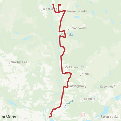 ZTM Poznań Rondo Śródka - Promnice Klonowa|Promnice Klonowa - Rondo Śródka map