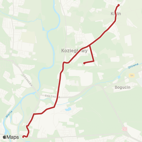 ZTM Poznań Kicin Pętla - Rondo Śródka|Rondo Śródka - Kicin Pętla map