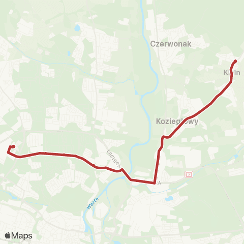 ZTM Poznań Kicin Pętla - Wrzoska Szpitale|Wrzoska Szpitale - Kicin Pętla map