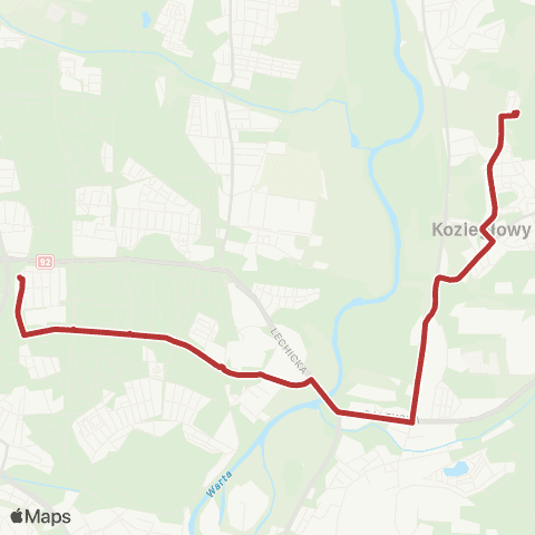 ZTM Poznań Czerwonak Cmentarz - Piątkowska|Piątkowska - Czerwonak Cmentarz map