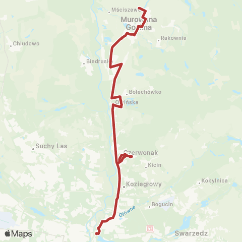 ZTM Poznań Rondo Śródka - Przebędowo Pętla|Przebędowo Pętla - Rondo Śródka map