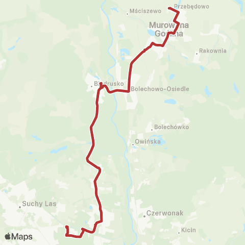 ZTM Poznań Przebędowo Pętla - Os. Sobieskiego|Os. Sobieskiego - Przebędowo Pętla map