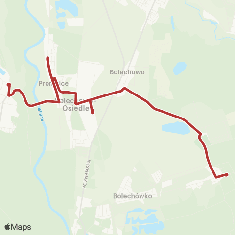 ZTM Poznań Trzaskowo Wieś - Biedrusko Park|Biedrusko Park - Trzaskowo Wieś map