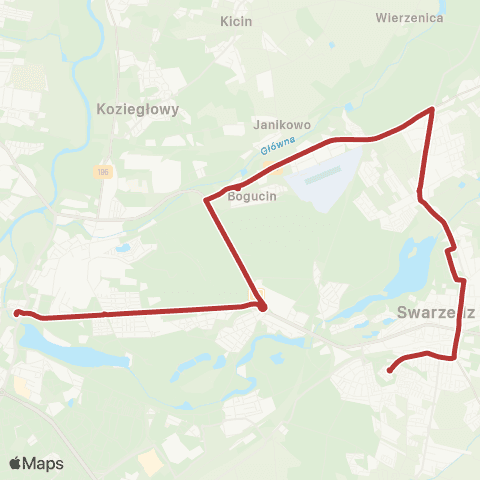 ZTM Poznań Rondo Śródka - Swarzędz Os. Raczyńskiego|Swarzędz Os. Raczyńskiego - Rondo Śródka map