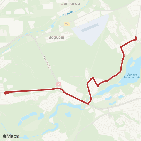 ZTM Poznań Gruszczyn Katarzyńska - Mogileńska|Mogileńska - Gruszczyn Katarzyńska map