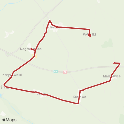 ZTM Poznań Markowice Centrum - Kleszczewo Park|Kleszczewo Park - Markowice Centrum map
