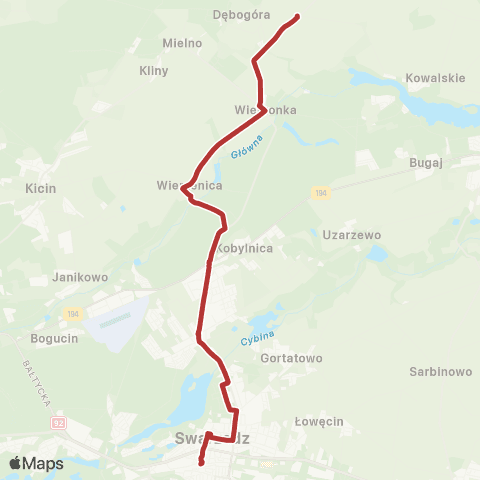 ZTM Poznań Karłowice Pętla - Kobylnica Węzeł|Kobylnica Węzeł - Karłowice Pętla map