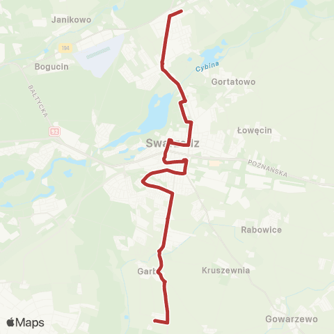 ZTM Poznań Kobylnica Stacja - Garby Małe Pętla|Garby Małe Pętla - Kobylnica Stacja map