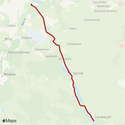 ZTM Poznań Rondo Rataje - Zaniemyśl Kościół|Zaniemyśl Kościół - Rondo Rataje map