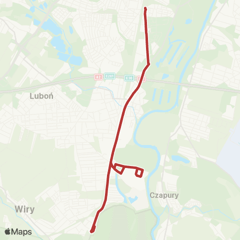 ZTM Poznań Dębiec PKM - Łęczyca Dworcowa|Łęczyca Dworcowa - Dębiec PKM map