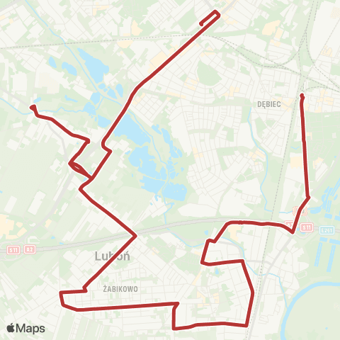 ZTM Poznań Dębiec PKM - Górczyn PKM|Górczyn PKM - Dębiec PKM map