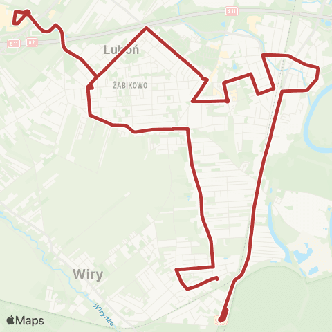 ZTM Poznań Luboń Kręta - Łęczyca Dworcowa|Łęczyca Dworcowa - Luboń Kręta map