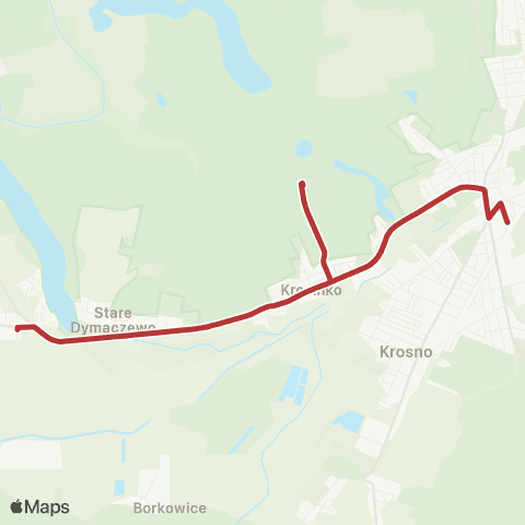 ZTM Poznań Dymaczewo Nowe Klub - Mosina Dworzec Kolejowy|Mosina Dworzec Kolejowy - Dymaczewo Nowe Klub map