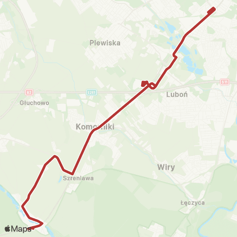 ZTM Poznań Górczyn PKM - Rosnówko PKM|Rosnówko PKM - Górczyn PKM map