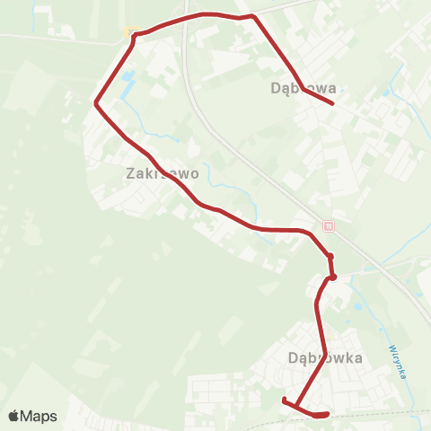 ZTM Poznań Dąbrowa Krótka - Dąbrówka Szkoła|Dąbrówka Szkoła - Dąbrowa Krótka map