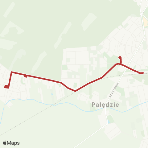 ZTM Poznań Dopiewiec Polarna - Palędzie Dworzec Kolejowy|Palędzie Dworzec Kolejowy - Dopiewiec Polarna map