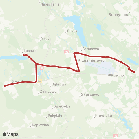 ZTM Poznań Ogrody - Sierosław Działki|Sierosław Działki - Ogrody map
