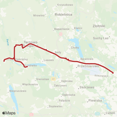 ZTM Poznań Ogrody - Lusówko Pętla|Lusówko Pętla - Ogrody map