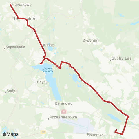 ZTM Poznań Ogrody - Krzyszkowo Pętla|Krzyszkowo Pętla - Ogrody map