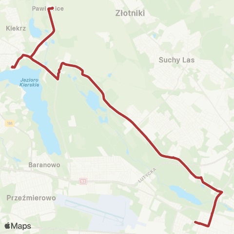 ZTM Poznań Ogrody - Pawłowice Pętla|Pawłowice Pętla - Ogrody map