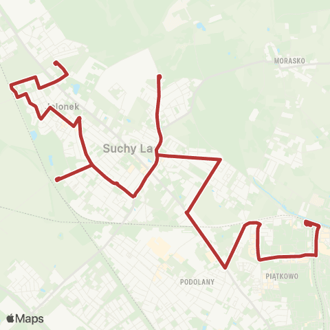 ZTM Poznań Os. Sobieskiego - Złotniki Osiedle|Złotniki Osiedle - Os. Sobieskiego map