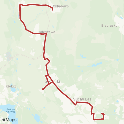 ZTM Poznań Os. Sobieskiego - Chludowo Szkoła|Chludowo Szkoła - Os. Sobieskiego map