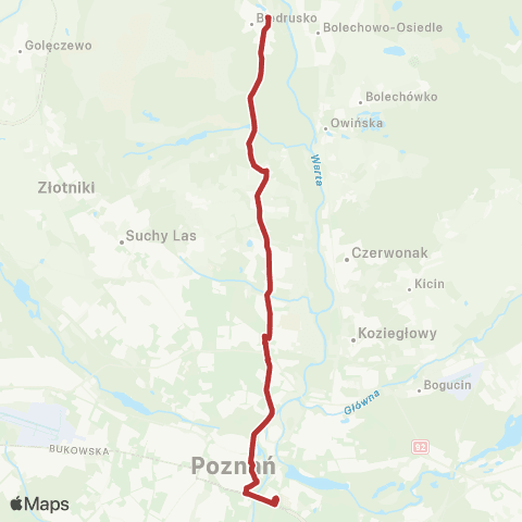 ZTM Poznań Biedrusko Park - Rondo Rataje|Biedrusko Park - Rondo Rataje|Rondo Rataje - Biedrusko Park map