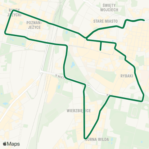 ZTM Poznań Biblioteka Uniwersytecka - 27 Grudnia - Teatr Polski map