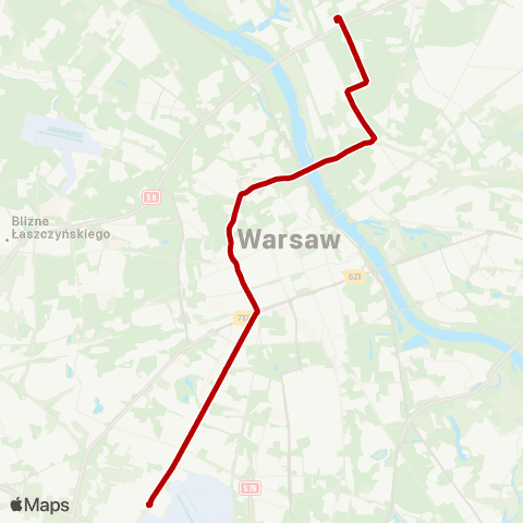 ZTM Warszawa Annopol – P+R Al. Krakowska map
